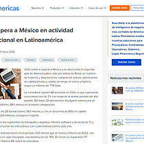 Chile supera a Mxico en actividad transaccional en Latinoamrica